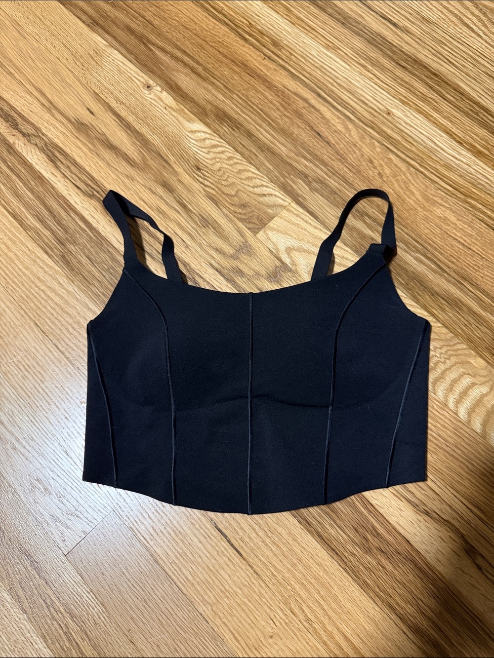 Aerie Black Structured Crop Bra Top